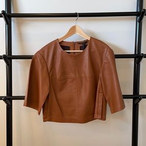 BNWT BCBG Cognac leather top size XS